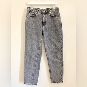 ❤️ 3/30 MNG by Mango Gray Acid Zip Up Wash Mom Jeans US 8